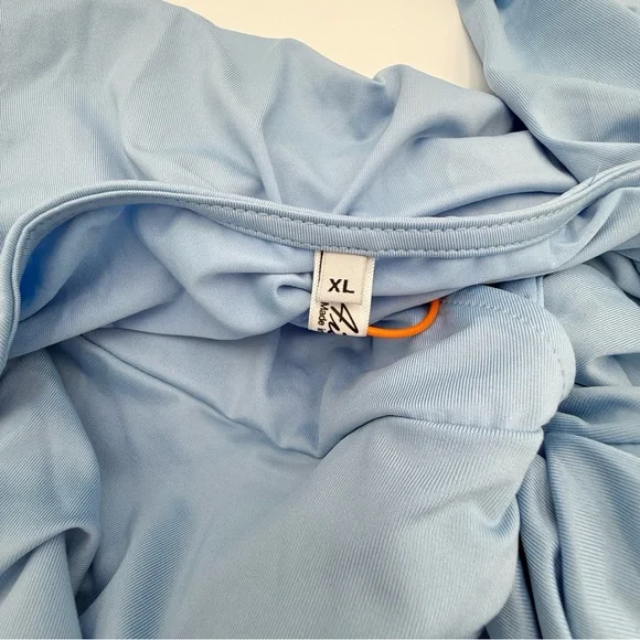 Chic Light Blue Midi Dress with Flutter Sleeves - Picture 9 of 9